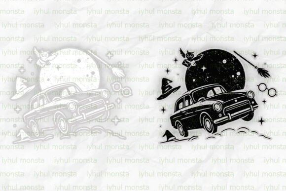 Download Flying Vintage Car Illustration - Illustration Collection