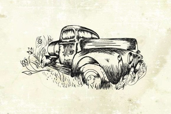 Download Vintage Car Sketch Illustration - Illustration Collection