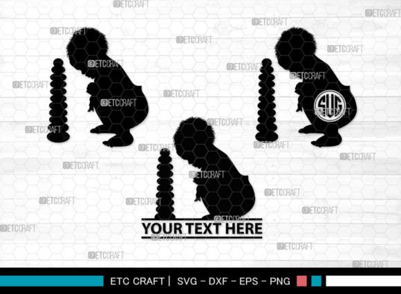 Download Baby Playing Monogram, Baby Playing SVG - Baby playing Collection