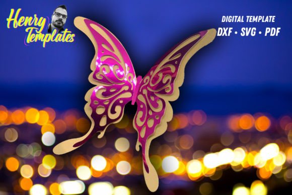 Download Layered Butterfly Template SVG PDF DXF - Dxf Collection