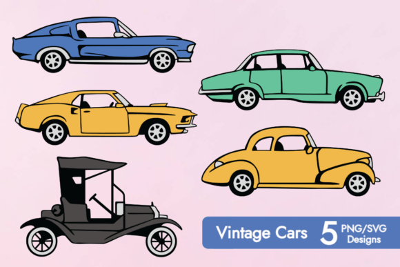 Download Classic Cars Illustration Bundle - Illustration Collection