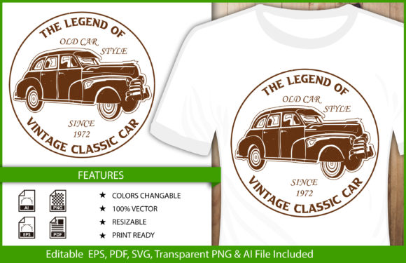 Download T-shirt Car Illustration Classic Style - Illustration Collection